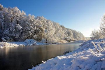 冬天河边风景图片