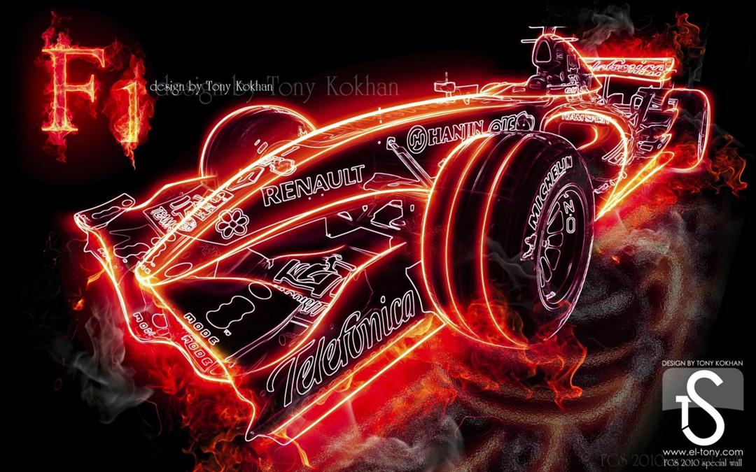 超酷F1赛车创意设计桌面壁纸