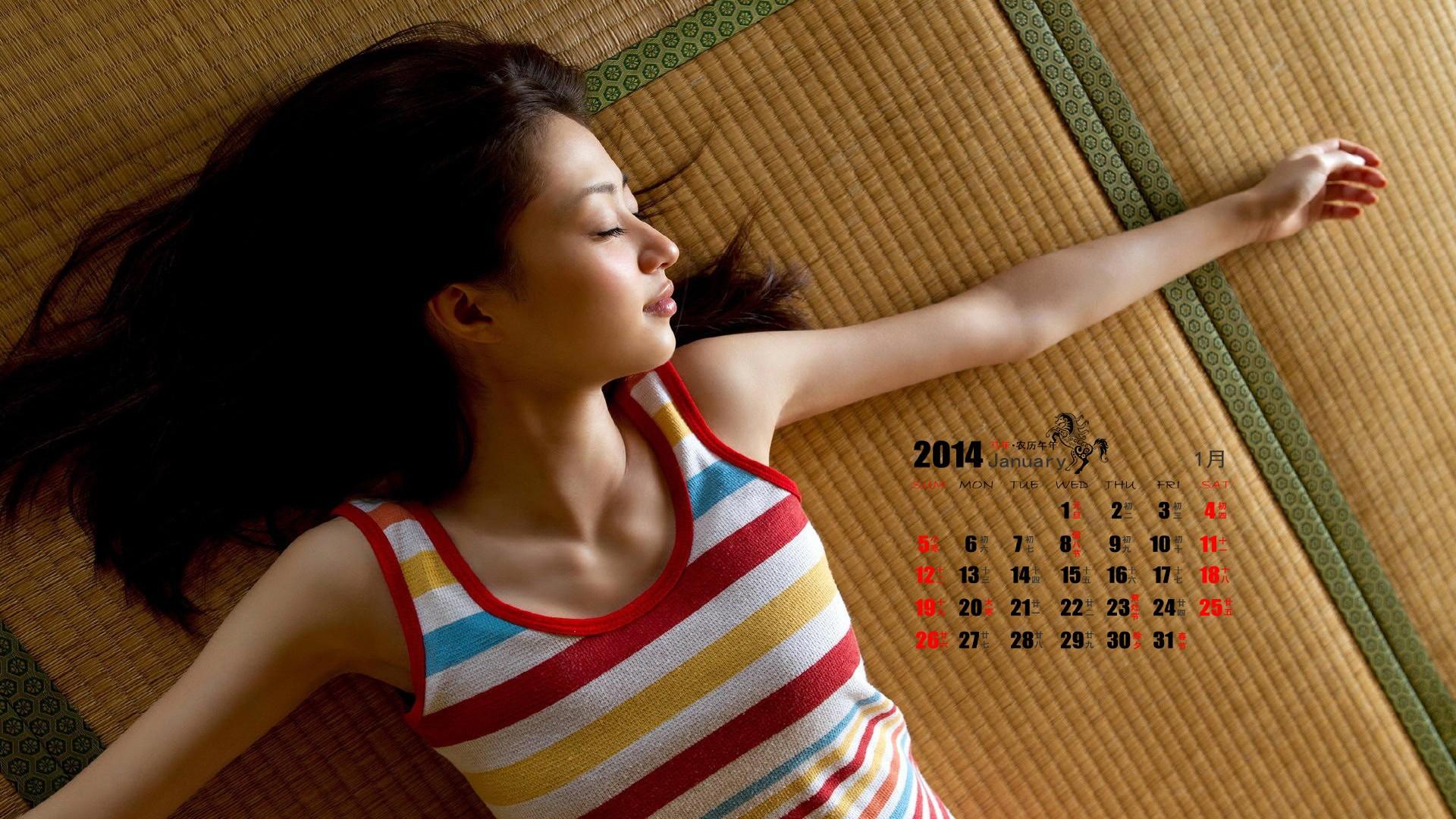 2014年1月养眼美女日历壁纸高清下载2