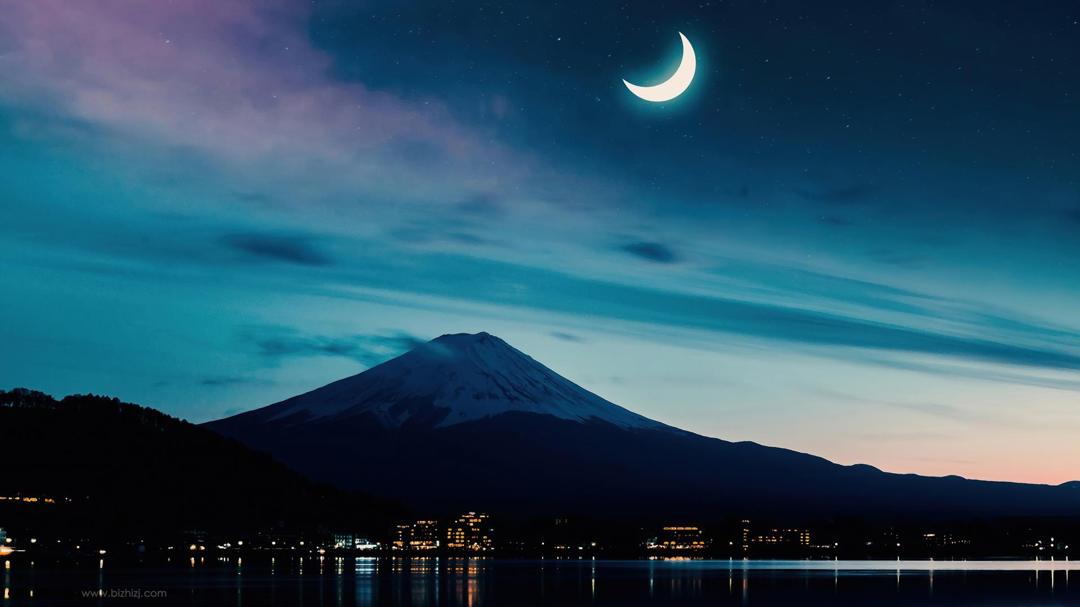 富士山夜景壁纸图片