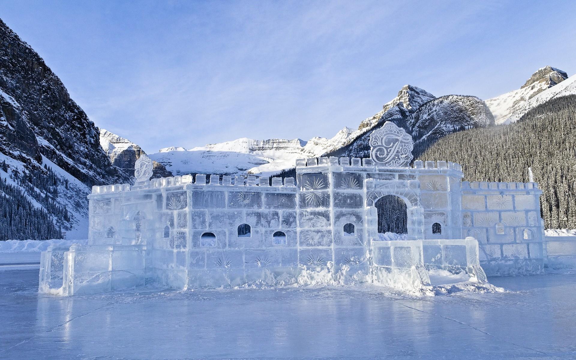 高清冬天冰川雪人雪景桌面背景图片12