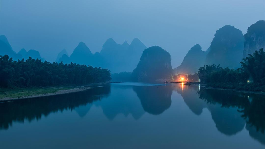 早晨桂林漓江山水风景高清壁纸