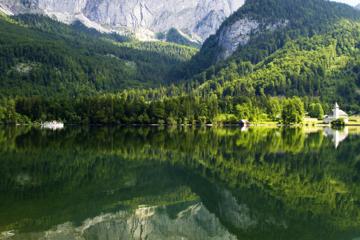 奥地利,森林,湖水,山,树木,岩石,风景图片
