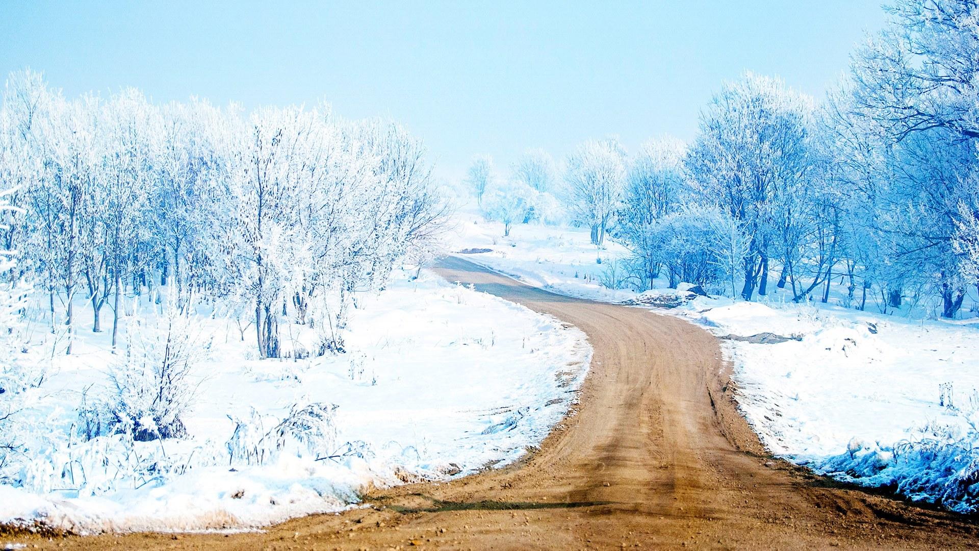 小清新冬季雪景高清壁纸12