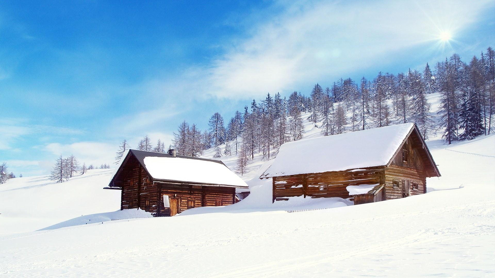 小清新冬季雪景高清壁纸4