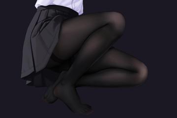黑色丝袜制服短裙动漫壁纸