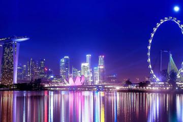 紫色唯美城市夜景高清桌面图