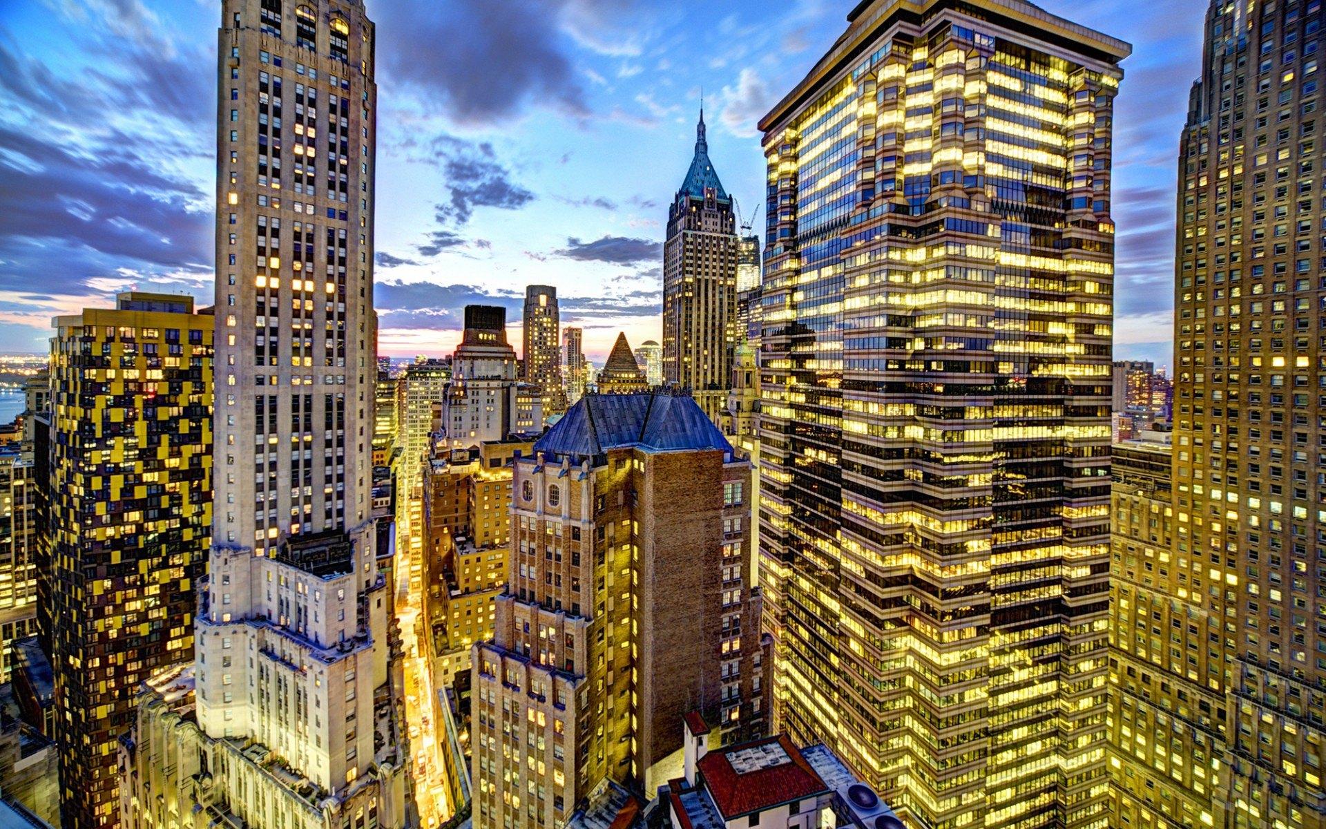 美国纽约曼哈顿夜景高清壁纸图片3