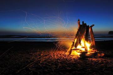 自然,海滩,篝火,新年风景图片