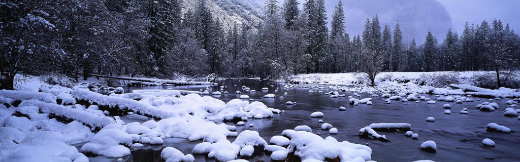 冬天的雪景3840x1200全景壁纸高清下载