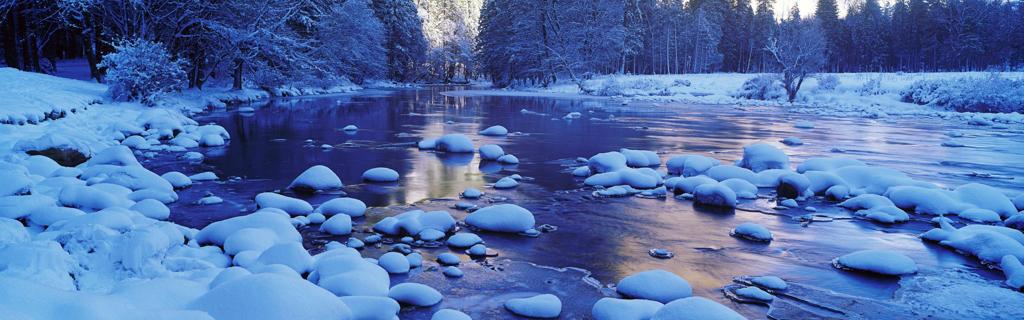 冬天的雪景3840x1200全景壁纸高清下载