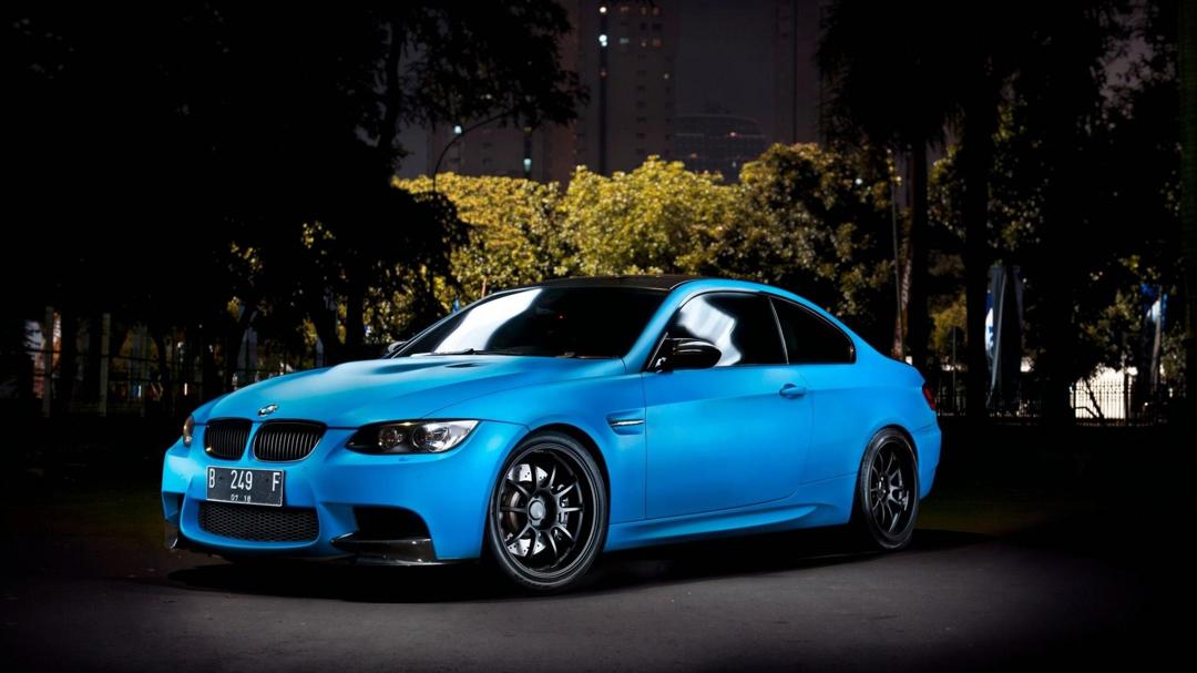 BMW,M3,蓝色宝马汽车,调优,夜晚,城市图片
