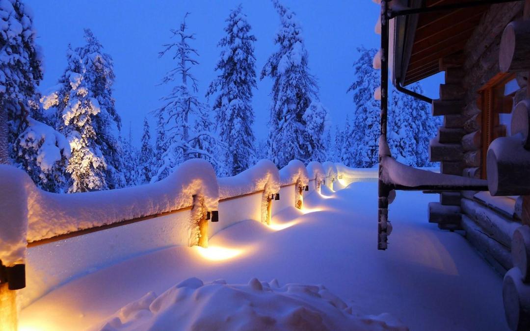 冬季小屋唯美高清雪景壁纸