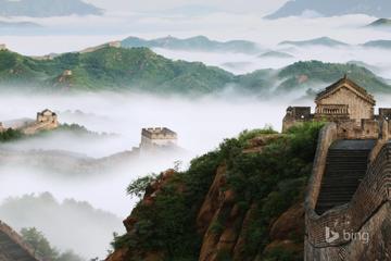 中国长城，万里长城，山，云，景色，风景图片