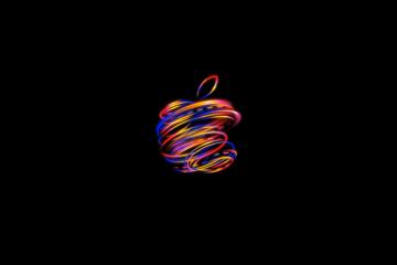黑色背景苹果logo壁纸图片
