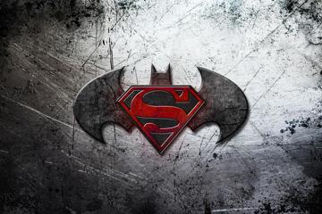 蝙蝠侠与超人标志-logo桌面背景下载