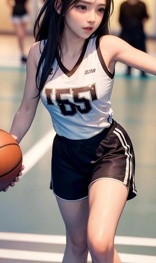 运动装篮球美女动漫手机壁纸