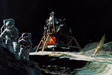 月球上的宇航员图片高清壁纸