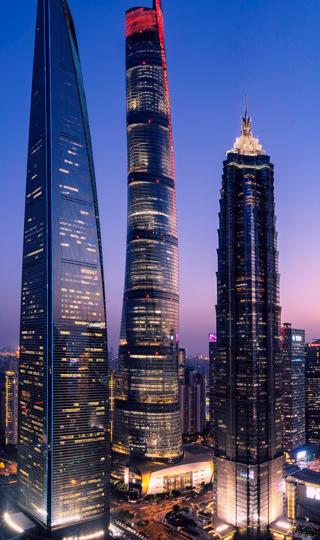 上海陆家嘴城市夜景高清全屏手机壁纸
