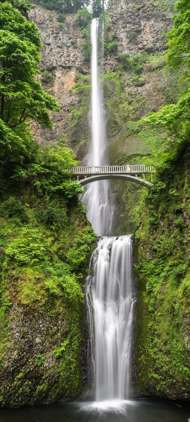 高山瀑布桥风景手机壁纸