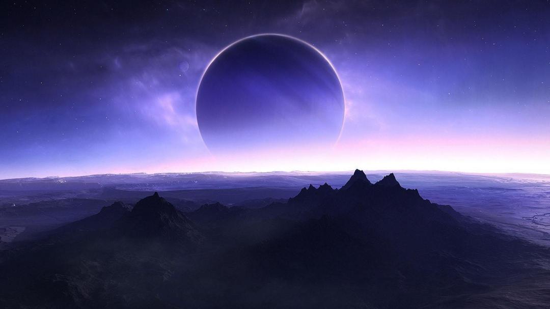 紫色梦幻星球唯美桌面壁纸