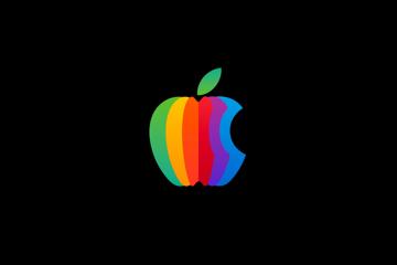 黑色背景苹果logo简约壁纸图片