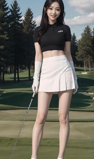 高尔夫球场美女壁纸