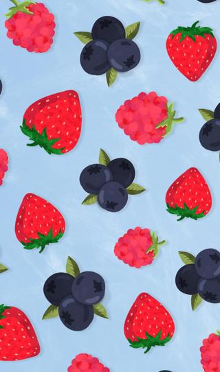 草莓水果背景可爱女生专用手机壁纸