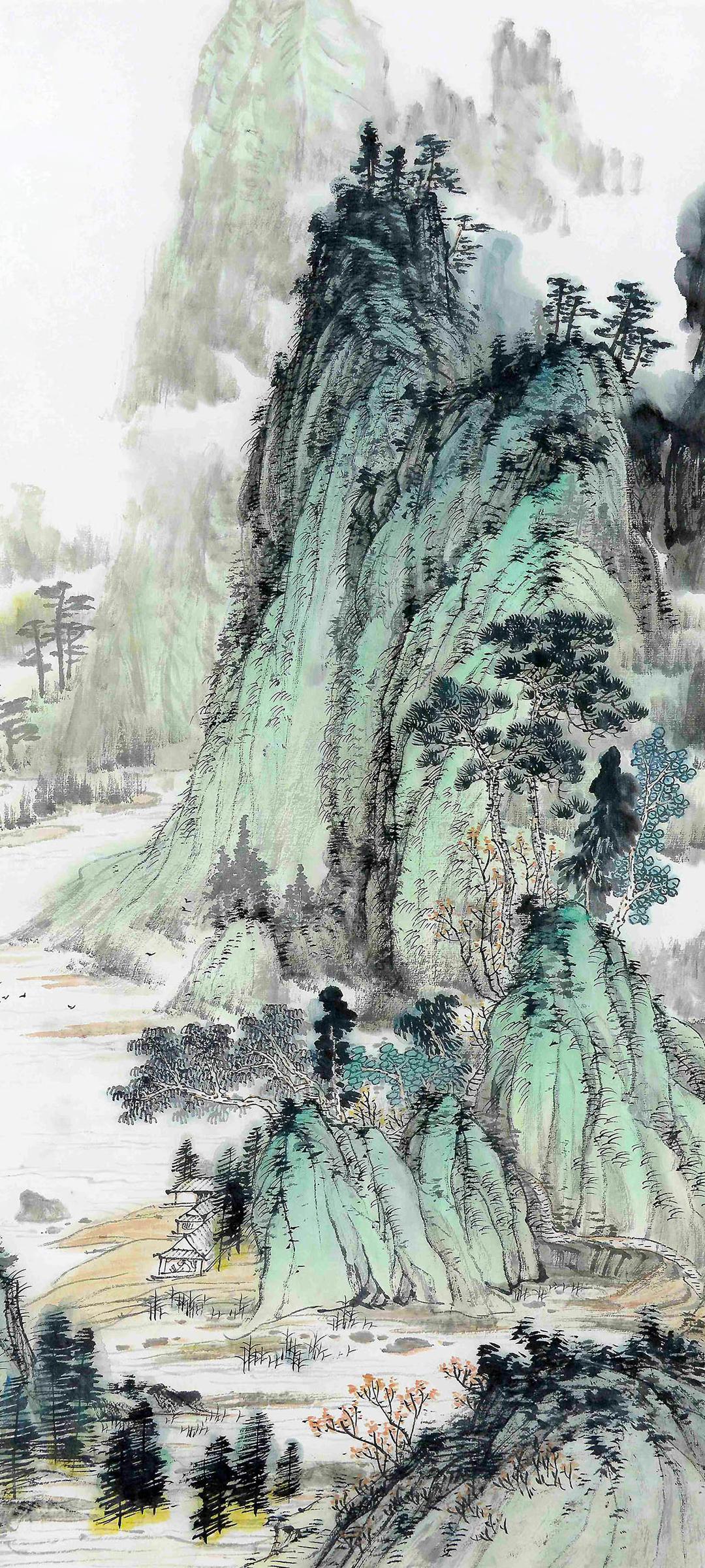 中国风山水画高清图手机壁纸
