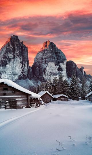 冬季雪景唯美意境图片手机壁纸图片
