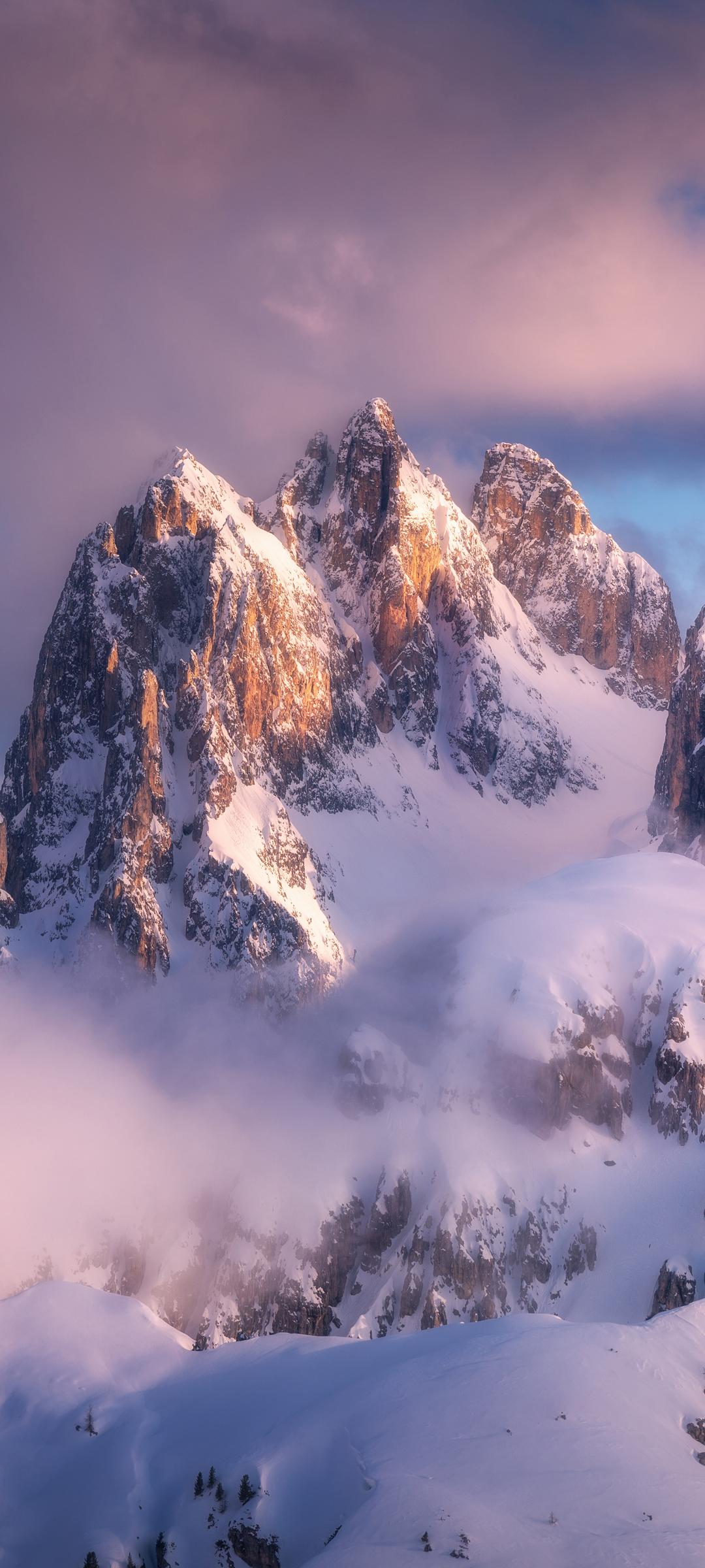 冬天雪景高峰山风景手机壁纸