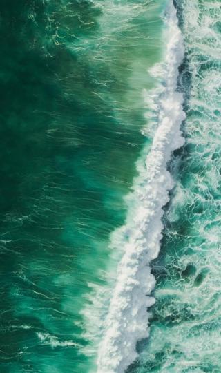 绿色大海海浪风景手机壁纸