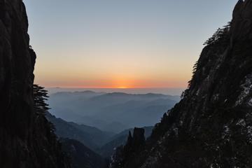 黄山日落最美风景图片电脑壁纸