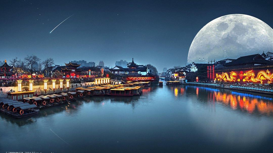 中国最美夜景古镇壁纸图片