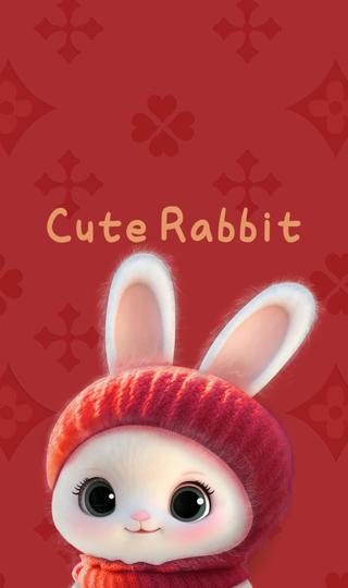可爱小白兔子图片萌萌哒手机壁纸