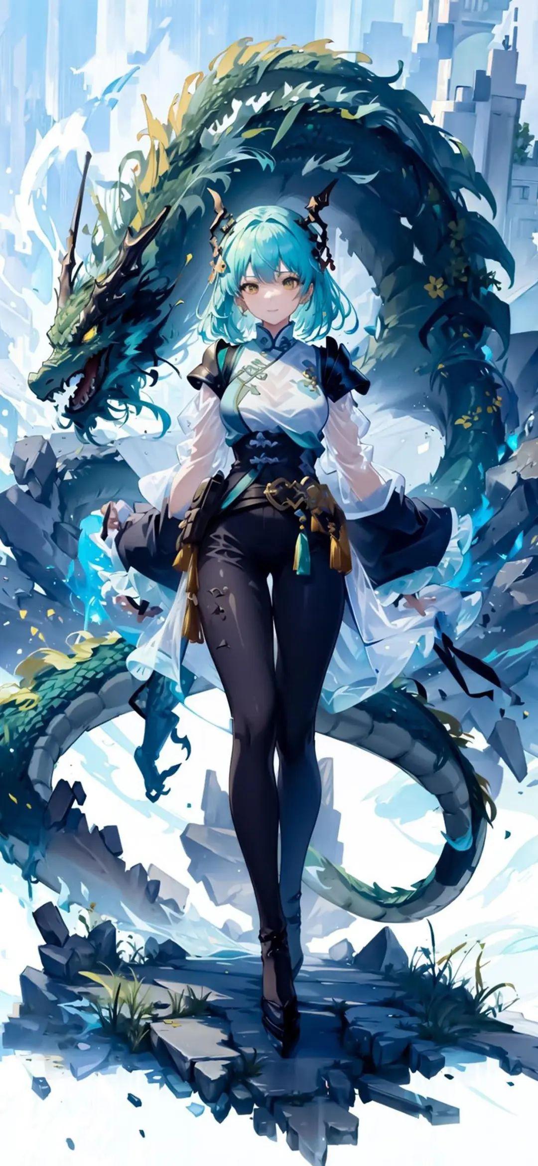 龙和少女的壁纸动漫高清图片