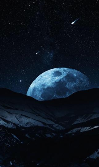 手绘月球唯美高清手机壁纸图片