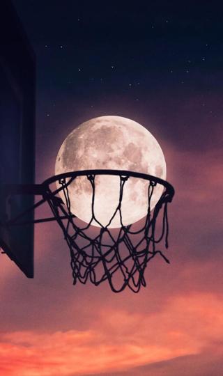月亮篮球架图片高清唯美手机壁纸
