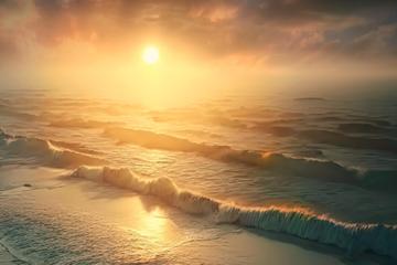 黄昏夕阳大海图片唯美高清壁纸