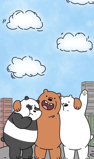 三熊 可爱卡通手机图片壁纸