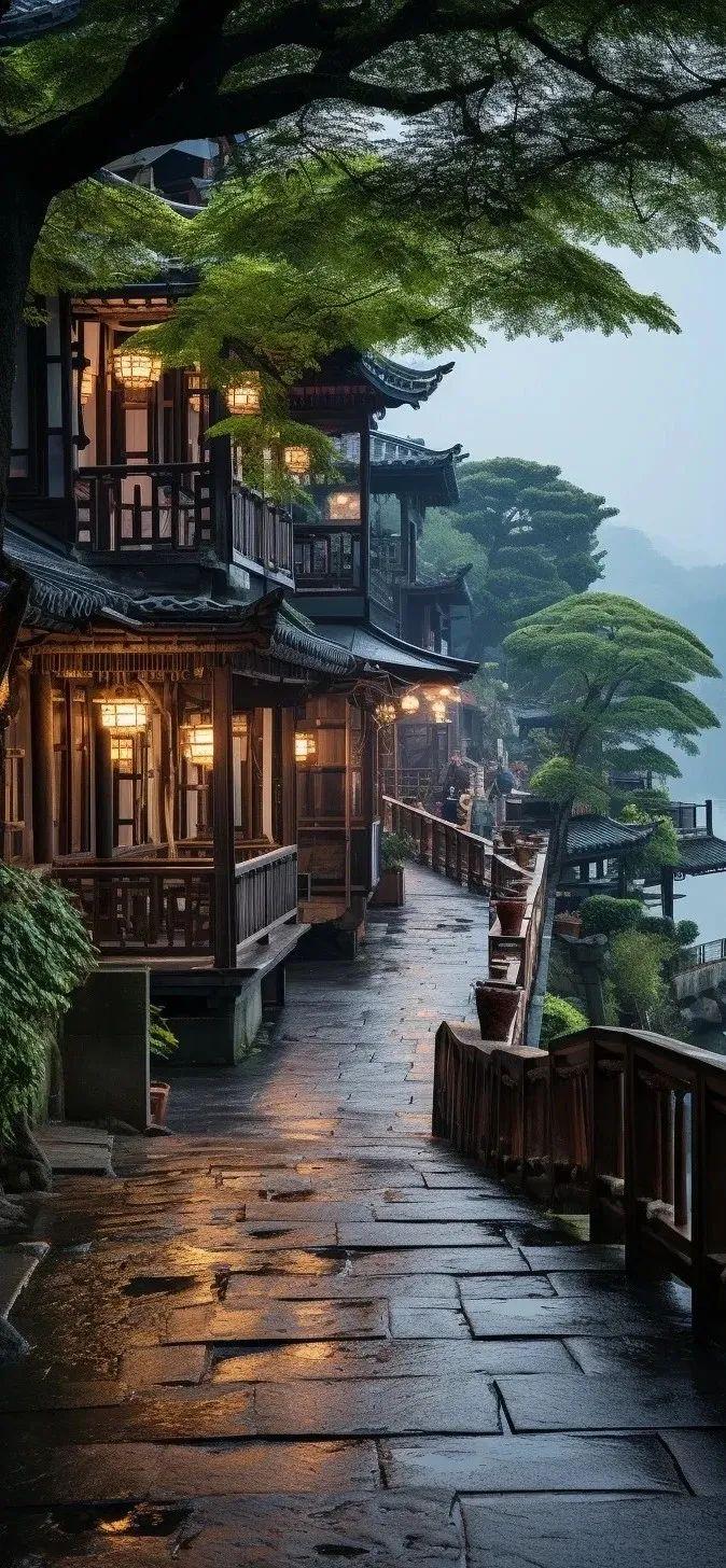 手机壁纸自然风景山水画图片