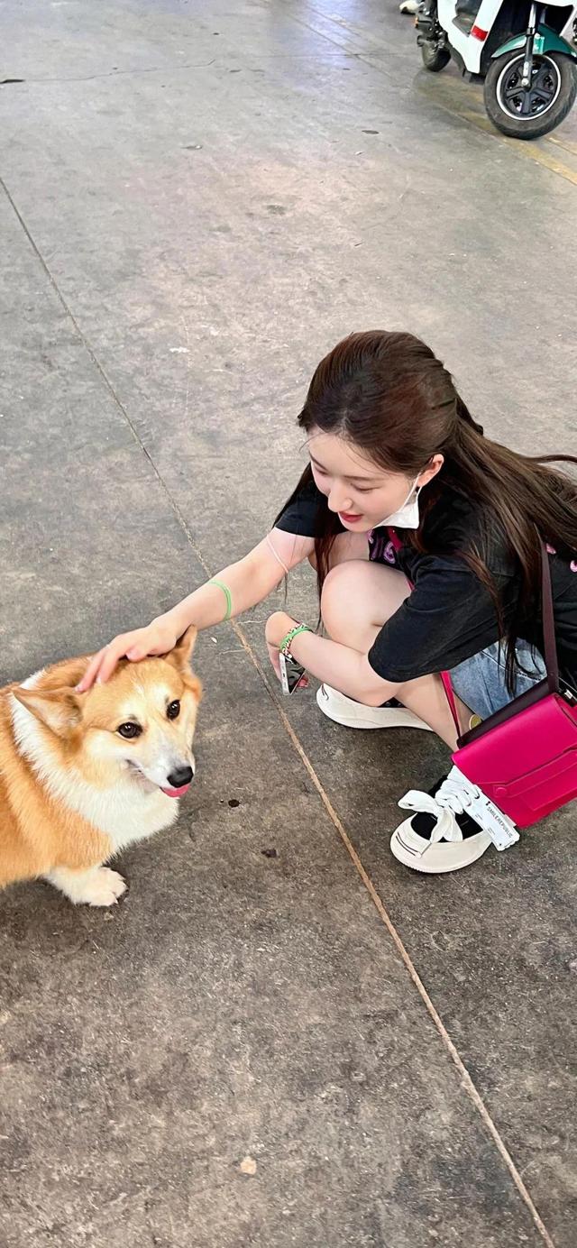 摸狗的女生照片真实图片