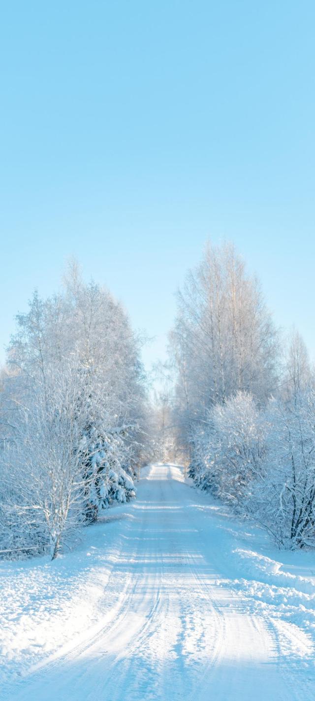 冬天公路风景图片高清手机壁纸