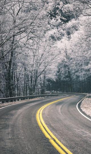冬季真实马路风景图片 高清手机壁纸