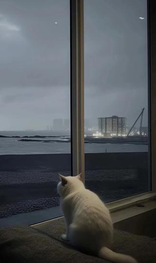 看着窗外的猫咪手机壁纸高清全屏 唯美