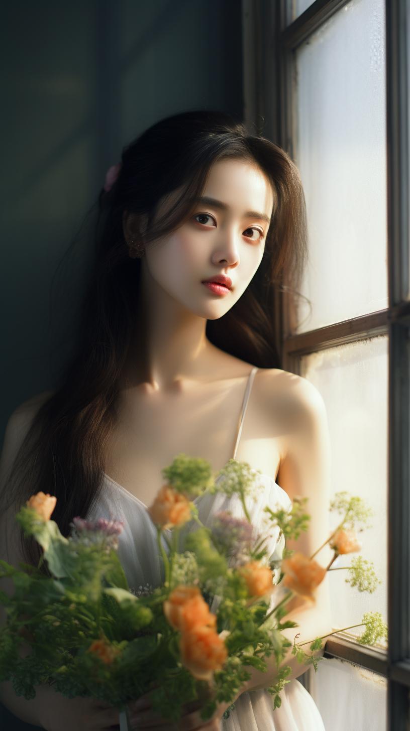 鲜花与美女图片 手绘美女壁纸高清图片大全 手机壁纸