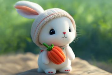 呆萌可爱小兔子壁纸图片