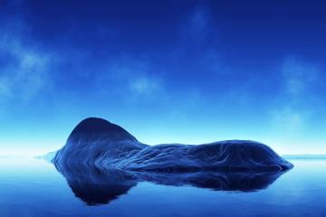 蓝色高清雪景湖面图片壁纸