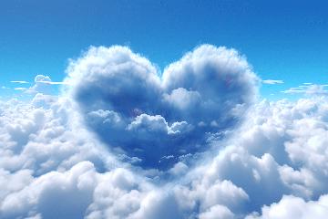 爱心云的图片壁纸 云朵背景图