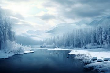 冬季河流风景壁纸高清图片